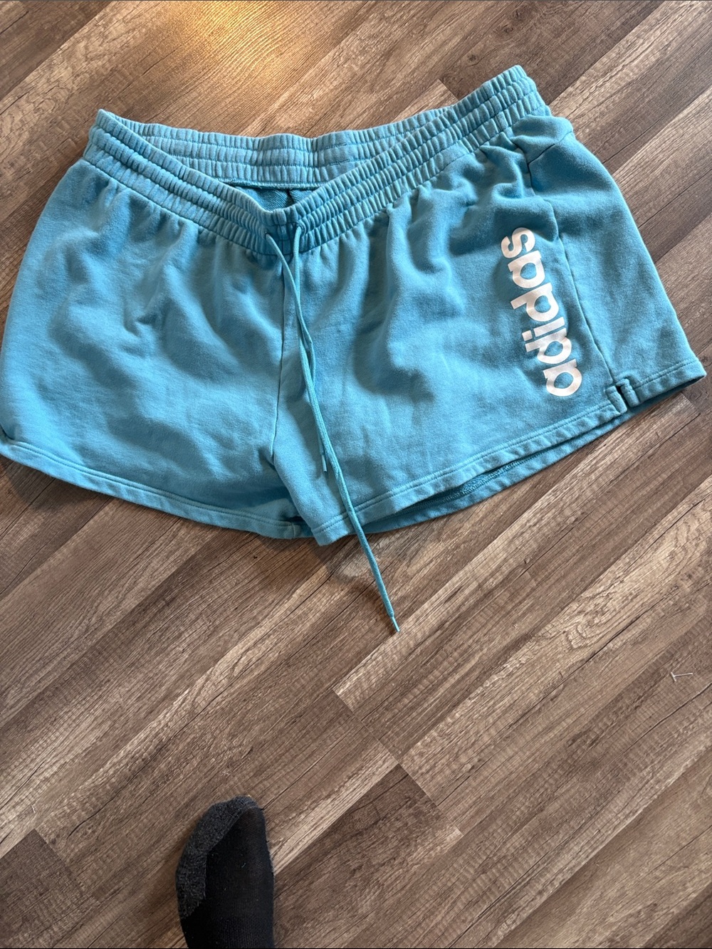 adidas Women's Teal Athletic Lounge Shorts with Side Logo